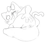 anthro anus artist:halfdime ass ass_grab blush bow cat cat_girl furry grabbing_ass grabbing_own_ass heart looking_at_viewer monochrome moot not-vidya presenting pussy sketch tail whiskers wink // 4000x4000 // 1.1MB