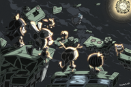 a_rose_in_the_twilight artist:inawon bow bunny_ears cape chibi colored crossover crown dress hakoniwa_company_works haru_(yomawari) horns htol#niq htol#niq_hotaru_no_nikki liar_princess long_hair meme_kazamidori moon night nis the_liar_princess_and_the_blind_prince // 1500x1000 // 2.6MB