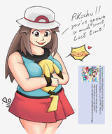 1girl artist:mateus_upd hugging leaf pikachu pokemon pokemon_frlg thick // 608x729 // 320KB