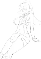 1boy 1girl anon bulge clair cleavage drool futanari pokemon pokemon_hgss ponytail sketch smile // 850x1202 // 125KB