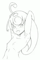 1girl armpit artist:nininho breasts esna ever_oasis flat_chest nipples nude sweat traditional_medium // 1250x1873 // 215KB