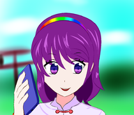 1girl artist:amuys cellphone chimata_tenkyuu meme touhou // 931x800 // 219KB