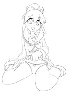 1girl flashing looking_at_viewer mega_man_(series) panties roll schoolgirl upskirt // 613x840 // 117KB