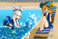 artist:kiwi colored genderbend inner_tube innertube jack_frost personification pool pyro_jack rule_63 shin_megami_tensei swimsuit wet // 870x580 // 529KB