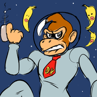 banana colored donkey_kong donkey_kong_(series) raygun space space_suit text tie // 700x700 // 211KB