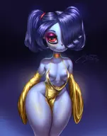 1girl artist:altyd_ dress nipples partially_nude skullgirls squigly // 1529x1938 // 2.2MB
