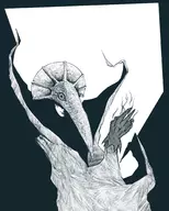 1boy ghadius klonoa klonoa_(series) monochrome spooky // 1600x2000 // 960KB