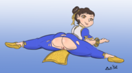 1girl artist:unknown ass chinese_dress chun-li from_behind looking_over_shoulder pussy spread_legs street_fighter torn_clothes wardrobe_malfunction // 1502x835 // 423KB