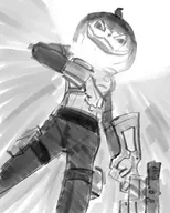 artist:robojanai bodysuit fallout halloween_themed jack-o'_lantern stealth_suit_mk_ii // 540x675 // 229KB