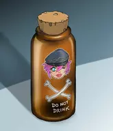 artist:bishopbb blue_eyes bottle colored hat joke_delivery long_hair pink_hair poison street_fighter text // 1000x1166 // 139KB