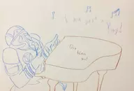 1boy artist:paladin killzone mael_radec music_note piano tears text traditional_medium // 2276x1536 // 331KB