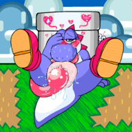 1girl artist:unknown colored super_mario tongue yoshi // 1000x1000 // 132KB