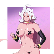 1girl android_21 artist:tri_electron dragon_ball dragon_ball_fighterz majin_android_21 nude pasties // 1600x1600 // 839KB