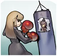 1girl artist:unknown boxing_gloves punching_bag rosa_ushiromiya umineko_no_naku_koro_ni // 2000x1948 // 600KB
