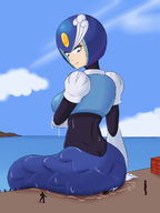 1girl artist:unknown giant giantess mermaid ocean sitting splash_woman water // 1062x1417 // 518KB