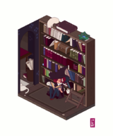 1girl animal animated artist:34no404 book cat colored elisa_cotillard hat momodora momodora_reverie_under_the_moonlight pantyhose reading red_eyes red_hair short_hair sitting smile step_ladder table treasure_chest witch witch_hat // 750x900 // 1.0MB