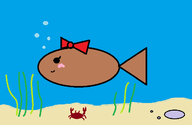 blush bow colored crab fish mspaint sea smile water // 638x414 // 12KB