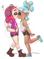 artist:sunshine_memoir colored inkling kiss spats splatoon // 747x1000 // 431KB