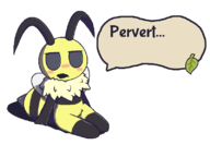 1girl abdomen antenna antennae anthro artist:oagoner bee bee_girl binary_art blush bug_fables bush crotch_fluff dialogue furry insect insect_girl looking_at_viewer on_ground sitting stinger stub text text_dialogue vi // 800x600 // 22KB