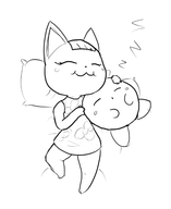 animal_crossing bed crossover kirby kirby_(series) merry sleep // 476x582 // 51KB