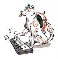 amaterasu colored issun okami piano // 600x616 // 159KB