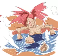 1girl artist:yuuzal bathing flannery hotspring pokemon pokemon_rse sweating wip // 1665x1633 // 1.4MB