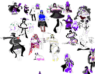 1girl areolae artist:2hufag breasts bunny_suit cleavage colored hisami_yomotsu huge_breasts lingerie multiple_poses nazi nazi_uniform nipples playboy_bunny sketch thigh_highs uniform // 2165x1680 // 1.1MB