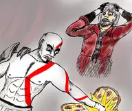 dante devil_may_cry god_of_war kratos pizza // 770x650 // 566KB