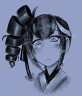 1girl abyssal ancient_destroyer_hime ancient_destroyer_oni artist:mellie drill_hair kantai_collection monochrome portrait // 955x1119 // 1.0MB