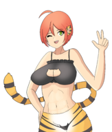 1girl artist:flurrycraft breath_of_fire cat_lingerie rinpoo_chuan // 2582x3048 // 1.4MB