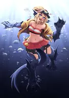 colored coraline monster_girl monster_girl_encyclopedia monstergirl sahuagin streetpass_mii_plaza underwater // 992x1403 // 928KB