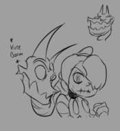 1girl artist:chrisfantasy leviathan meme skullgirls squigly // 390x428 // 71KB