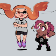 artist:justdavefnd colored inkling octoling parody splatoon // 800x800 // 417KB