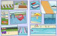 2019_summer_collab artist:jacinth background black_eyes blue_eyes blue_pikmin collab colored dig_dug game_boy laying_down master_ball mega_mushroom nintendo octorok pikmin playstation pokeball pokemon poliwhirl pooka pool popsicle // 2658x1658 // 3.3MB