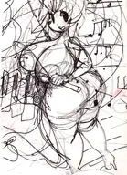 1girl anthro areola artist:desgardes ass breasts erina furry heels huge_ass huge_breasts music_note nude rabi-ribi sketch wip // 2550x3510 // 2.6MB