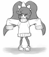 ashley long_sleeves monochrome sweater warioware // 682x799 // 58KB