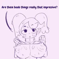 1girl artist:strugglingquota ditto huge_breasts nipples pokemon // 2000x2000 // 910KB