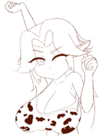 1girl alternate_breast_size artist:cy bra huge_breasts loli long_hair majora's_mask oppai_loli pointy_ears romani stretching the_legend_of_zelda // 1351x1794 // 574KB