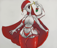 1girl artist:skiffle_bop christmas double huge_breasts lingerie skullgirls tagme tentacles // 1200x1013 // 1.2MB