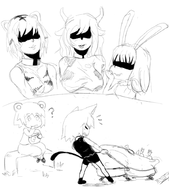 kuma-tan kumatanchi neko-kun rabi-tan tora-oneesan ushi-oneesan // 800x911 // 329KB