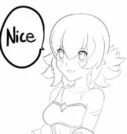 hack 1girl lineart rena short_hair speech_bubble text // 744x784 // 49KB