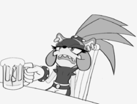 1girl artist:B333SSS beer drinking sonic_(series) surge_the_tenrec // 923x700 // 140KB