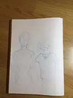 1boy 1girl abandoned emil kaine nier sketch traditional_medium // 1125x1500 // 326KB