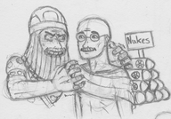 civilization civilization_5 gandhi ghandi nebuchadnezzar_ii nuke pencil_drawing sign traditional_medium // 573x401 // 243KB