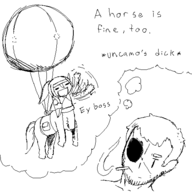 artist:bacon big_boss centaur cigarette crossover dialogue fulton metal_gear_solid mgsv monster_girl_encyclopedia smoking text // 500x500 // 16KB