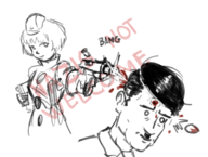 1boy 1girl adolf_hitler dead elizabeth gun hitler nazi persona_(series) persona_3 shin_megami_tensei short_hair text // 750x568 // 188KB