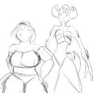 black_pyro descent descent_3 female magnum_(descent) monochrome personification // 800x800 // 244KB