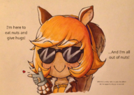 1girl artist:shamiranon colored cute dialogue duke_nukem_(series) heart looking_at_viewer marvel_rivals parody shades smiling squirrel_girl text traditional_medium // 1595x1133 // 2.8MB