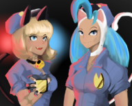 colored crossover darkstalkers felicia ms._fortune police_officer skullgirls // 1000x805 // 786KB