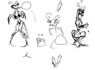 anthro artist:unknown ass bikini breasts bug bug_girl crouching fight_knight insect insect_girl looking_at_viewer may multiple_poses sketch small_breasts squatting // 1105x809 // 160KB